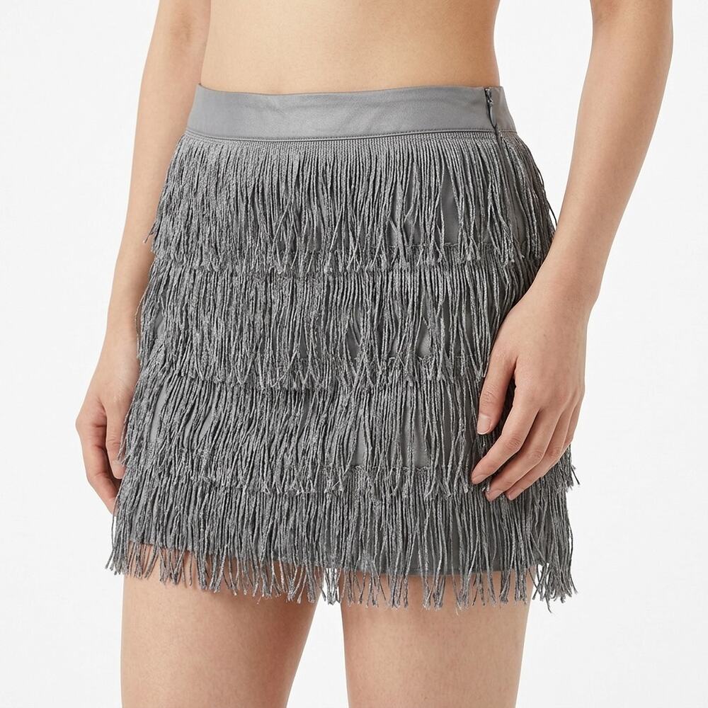 ARDEN Leather Gray Mini Lightweight Skirt Women Size S